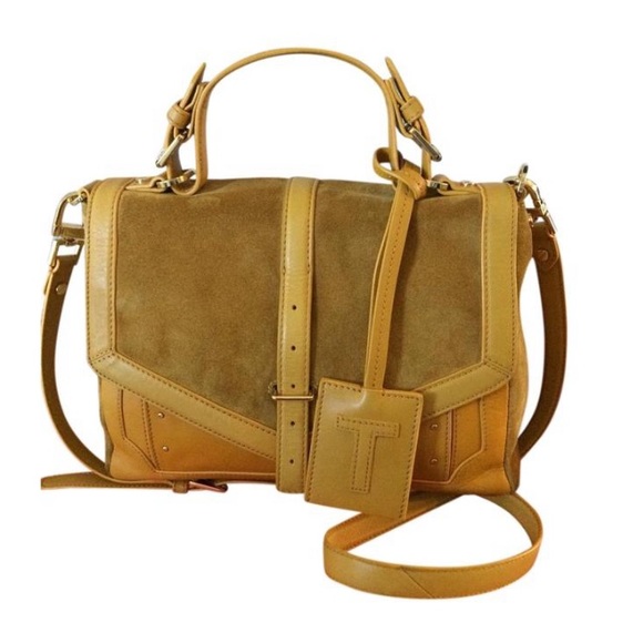 Tory Burch Handbags - Tory Burch Yellow Mustard Leather / Suede Satchel